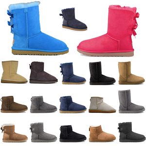 Mujeres Australia Botas Diseñador Clásico Ultra Mini Plataforma Bota Zapatillas Moda Lujo Damas Invierno Piel Cálida Piel de oveja Lana Gamuza Botín de nieve Tamaño 36-41