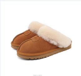 Mujeres Australia Bota de nieve Suled Siail de piel de oveja Toboganes Fuera de los zapatos de invierno Botas de castaño Black Tazz Men Winters House Zapatos 35-42