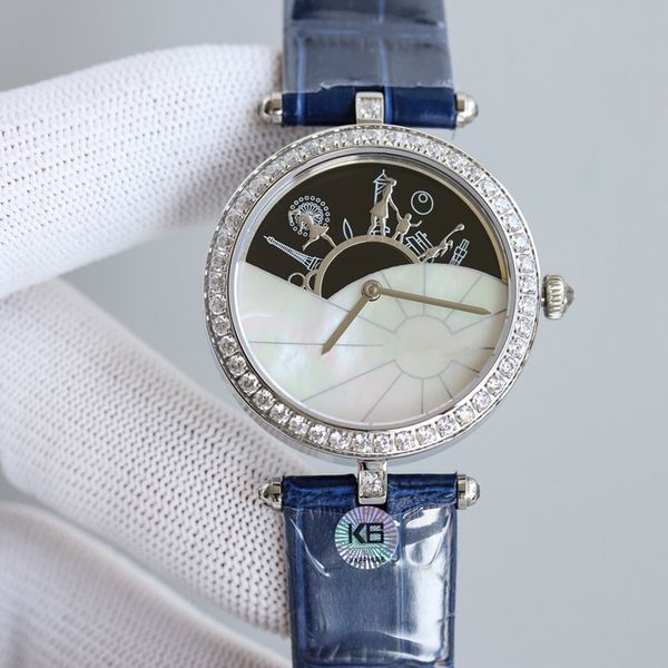 Reloj mecánico automático para mujer, un día en la Torre Eiffel de París, reloj de cuarzo que viaja para una persona, reloj de pulsera de cuero genuino