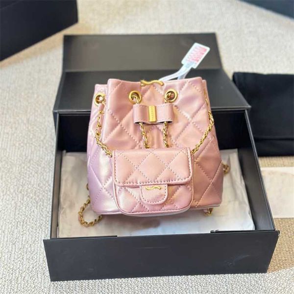 Sac à dos femme Mini cordon chignon mère fond brillant grand 7a cuir de veau confortable rétro exquis petit sac de livre fourre-tout épaule