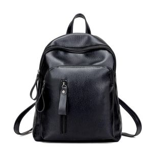 Mochilas para mujer, bolsos de mano para mujer, marcas famosas, pliegues populares para chica, bolso de hombro negro de cuero PU suave, bolsos escolares para mujer