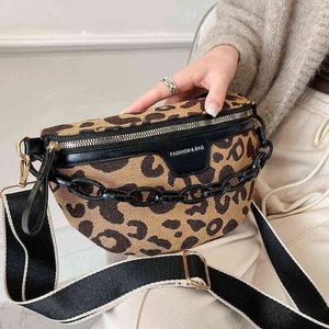 Dames tas casual vakantie crossbody borsttassen luipaarden patroon zipper taille merk halve maan luxe heuptasje 220531