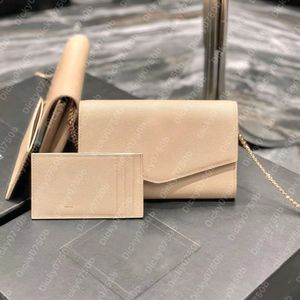 Bolso de mujer diseñador titular de la tarjeta billetera larga en cadena organizador bandolera cadena bandolera bolso de cuero de cocodrilo monedero dicky0750b Sobre bolso de hombro de lujo