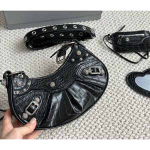 SAC Femme Diamond Lady Cool Girl Le Cagole Moto Sacs à bandoulière Luxe Crocodile à motif Véritable Cuir Bandoulière Portefeuille Bourse Pochette Vintage Messenger