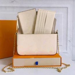 Damestas Handtas Schoudertassen portemonnee clutch Lederen originele doos drie in één bloem modeontwerper serienummer