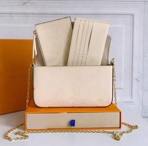 Bolso de mujer Bolso Bolsos de hombro bolso embrague Caja original de cuero tres en uno flor diseñador de moda número de serie