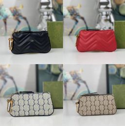 Bolsa de mujer Monederos de lujo Bolsa POCHETTE CLES Marmont Titular de tarjetas Carteras de diseñador Titular de tarjeta de cuero Caja de tarjeta para hombre Llavero Llavero Monedero