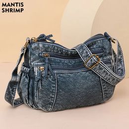 Bolso de mujer Multicapa Crossbody PU Cuero Hombro Calidad Hobos Designe Vintage Bolso Negro Monedero Messenger Pack 240305