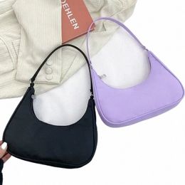 dames zak nyl oksel schoudertasje canvas kleine schoudertas merk koppeling hobos zomer eenvoudige handtassen a65f#