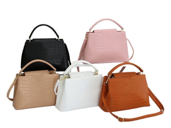 Bolsas para mujeres Patrón de cocodrilo bolsos de hombro de mano Hallo