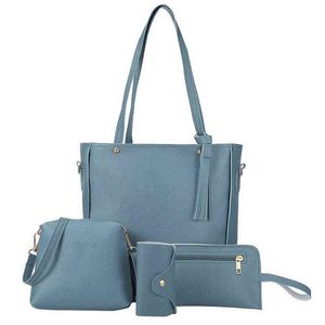 Femmes sacs ensemble 4 pièces sacoche sac à bandoulière fourre-tout poignée supérieure sacs pour dames travail décontracté en plein air affaires voyage G220517