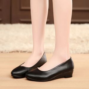 Zapatos planos de ballet para mujer, zapatos negros informales de cuero PU para trabajo de oficina, zapatos náuticos de tela, mocasines dulces, zapatos clásicos para mujer 240123