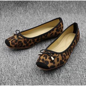 Vrouwenballet slippers glijden luipaard op loafers dames ballerina platform flats comfortabele casual platte schoenen