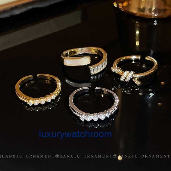 Bande de femmes Tiifeany Ring Jewelry Zircon géométrique entourant ouvrir de la pièce à main de la corée de la mode Instagram Simple Index personnalisé et polyvalent