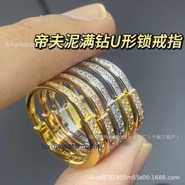 Banda femenina Tiifeany Ring Jewelry Ni Xiaoxiao Lock Full Diamond U Celebrity Celebrity Rank y internautas