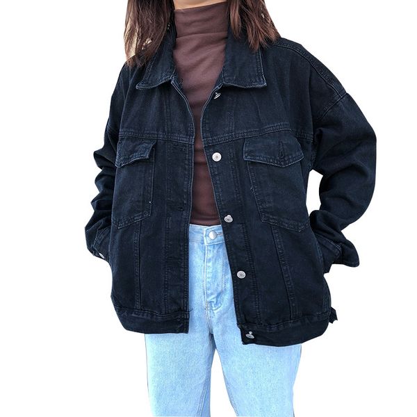 Femmes Basic Manteaux Printemps Denim Veste Vintage À Manches Longues Jeans Vestes Slim Femme Manteau Casual Filles Outwear Tops Coupe-Vent 210522