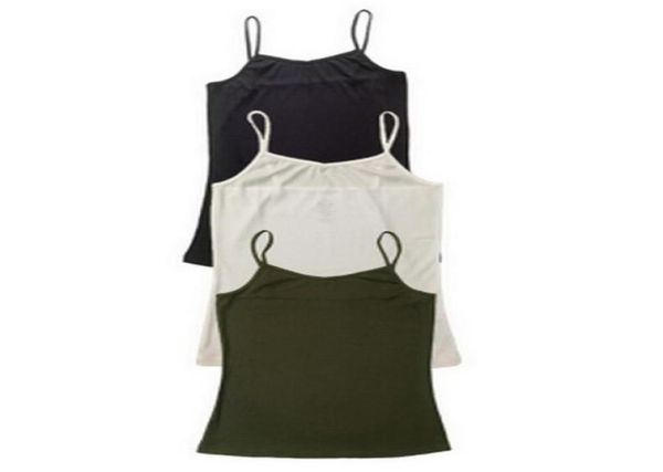 Camisetas de tanques básicas de las mujeres Camisole de color sólido elástico Vest Slim Vest Camiseta sin mangas 3 PCS Pack7708288