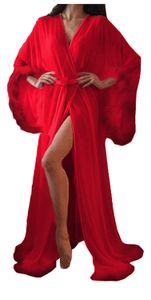 Dames Badjas Faux Bont Nachtkleding Vrouw Illusion Undergarents Robe Long Party Trouwjurken Petite Plus Size Custom Made