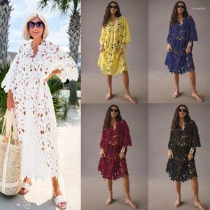 Femmes de plage couverte en mousseline en mousseline en mousseline de mousseline boho cardigan à manches longues décontractée baignade monokini