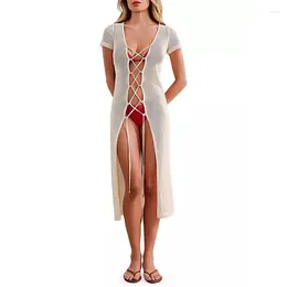 Femmes Beach Cover Ups Pareo Summer Robe Outlet Kaftan Swimwear Bath sort 2024 TUNIC SEMPE