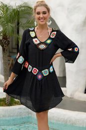 Dames strandjurk cover-ups zwempak strandkleding badpak zwemkaap voor vrouw zomer tunic saya praia