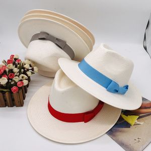 Vrouwen strand zon hoed Girl hoeden vrouw zomer Panama jazz top cap stro wijd ram hoed dames caps vrouwelijke sunhat outdoor mode accessoires