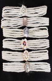 Beltes de créateurs de ceinture perle Crystal Perle Largeur de ceinture élastique 32 cm