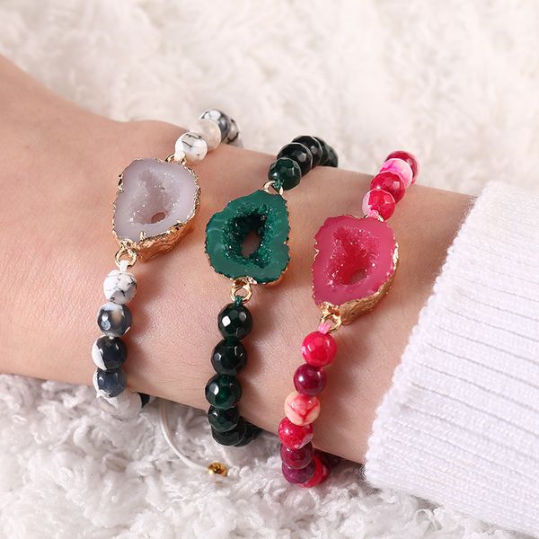 Pulseras de cuentas para mujer, pulseras de cuentas de transferencia de ágata natural para parejas, aniversario, regalos de San Valentín para novio, novia, esposa, marido