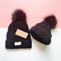 Vrouwen beanie bont bal pom poms winter hoed voor damesmeisje's hoed gebreide mutsen merk