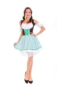 Vestido de Cosplay de chica cerveza para mujer, disfraz de sirvienta alemana para Oktoberfest, vestido de camarera Sexy bávaro clásico para mujer