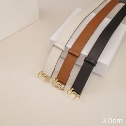 Cinturón de mujer Fashion Smooth Buckle Cints de cuero genuino 3 Estilos opcionales para todos ancho 3.0 cm