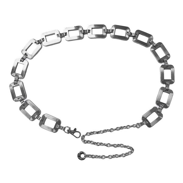 Cinturón de mujer Cadena de plata Circor de metal Cirectora Cirectora con accesorios de ropa para mujeres Cinturón elástico Cinturón para que coincida con el cinturón de vestir versátil