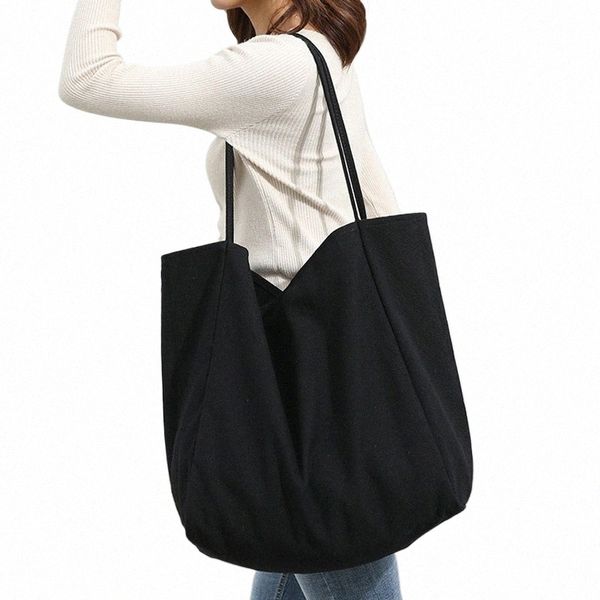 Femmes Big Canvas Shop Sac réutilisable Sobilable Extra Large Tote Topery Handbag Eco Shopper Sacs Sacs de tissu épais P9VM