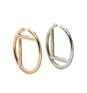 Vrouwen grote cirkelhoepels mode eenvoudige stijl sieraden ontwerper oorbellen letter stud oorbel groothandel accessoires voortreffelijk orecchini