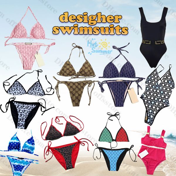 Femmes Bikini Designer Swimwwear Fashion Swimwear Femmes Sexe Sexe Bikini Femmes Swimwear Holiday Seaside Tie Wester Lettre Imprimé Taille S-XL