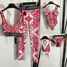 Bikini de mujer, traje de baño, traje de Yoga, Vintage, clásico, deportivo, sujetador, mallas, traje de baño de diseñador, trajes de baño de vacaciones para parejas