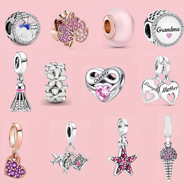 Femmes cadeau d'anniversaire bijoux accessoires charmes pendentifs amour cheval croix bijoux de fête de luxe bricolage fit bracelet Pandora avec boîte d'origine