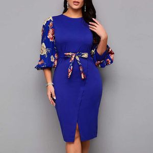 Dames Zwart Bodycon Jurken Elegante Lantaarn Mouw Plus Size Zomerjurk 2021 Nieuwe Print Afrikaanse Dames Verjaardagsfeestjurk Y0603