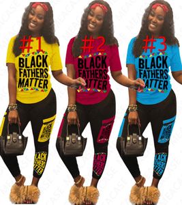 Dames BLACK FATHERS MATTER Trainingspak Designer Letters Trui T-shirt Patchwork Broek Legging Sportkleding Tweedelige kleding Out5723577