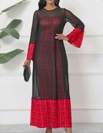 Femmes noires plus taille robe patchwork mail