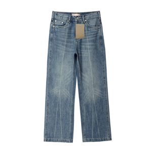 Femmes Black Empilled Pantals Men Skinny Designer Jeans Vintage Wash Solid Blue Straight Fit Long Casual Denim Pantmand Spring Summer Streetwear # A13