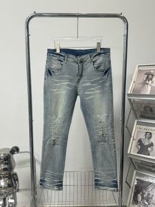 femmes pantalons empilés noirs hommes skinny Designer jeans vintage lavage massif bleu droit ajustement long pantalon de jean décontracté streetwear printemps d'été # a12