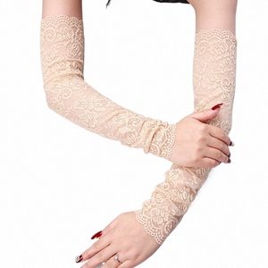 Femmes Blanc Blanc beige rose rose Protecti LG GLANTS ARRMES GLANTS GLANTS DE LACE Fête de mariage Dr Guantes Gants de conduite 43cm 43li #