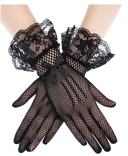 Femmes noir blanc rouge été Uv-proof conduite gants maille résille gants dentelle mitaines doigt complet filles dentelle mode gants