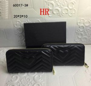 Femmes noir Zig Zag porte-cartes de crédit en cuir longue fermeture éclair marmont porte-monnaie portefeuille mode amour embrayage portefeuilles #74512