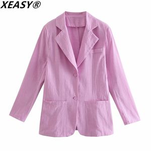 Femmes Blazer D'été De Mode Dames Sexy Mince Coton Vestes Élégante Femme Chic Costumes Casual Filles Mignon 210521