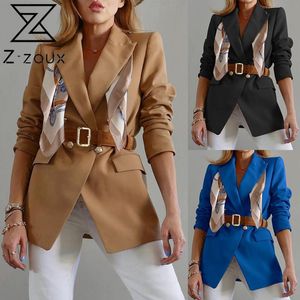 Femmes Blazer tempérament costume Double boutonnage à manches longues dames manteau soie couture veste femme 210524