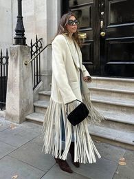 Women Blends 2023 automne solide gland manteau de laine femmes revers manches longues avec poches manteaux femme mode Streetwear pardessus 231005