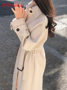 Mélanges de femmes coton rembourré épaissi 2023 hiver dernière Version coréenne Long manteau ample et mince femmes automne vêtements en laine 230615