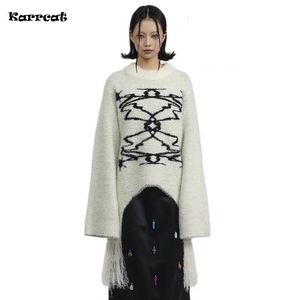 Femmes mélanges Karrcat Grunge esthétique pull tricoté Vintage irrégulière surdimensionné pull Style Punk en détresse tricots coréen 231102